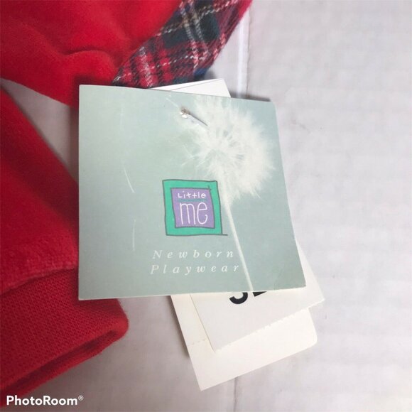 Little Me Baby's First Christmas Size 3 Month Red Footie Beanie Bib Set New - Picture 6 of 12